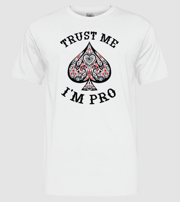 Jucător profesionist de poker model alb pe tricou