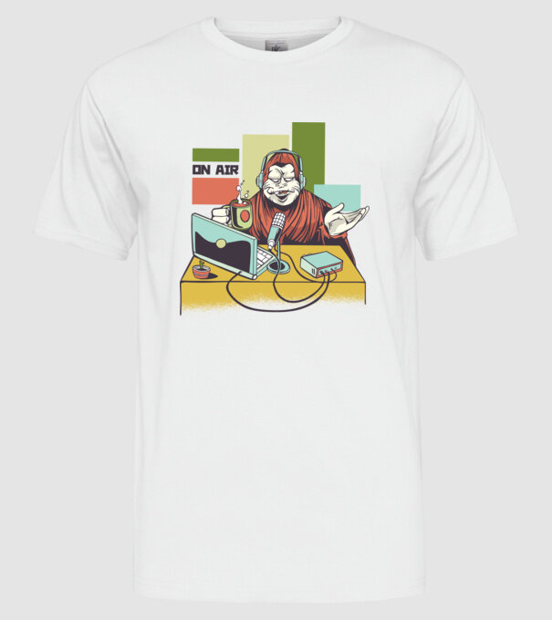 Yeti cu Radio model alb pe tricou