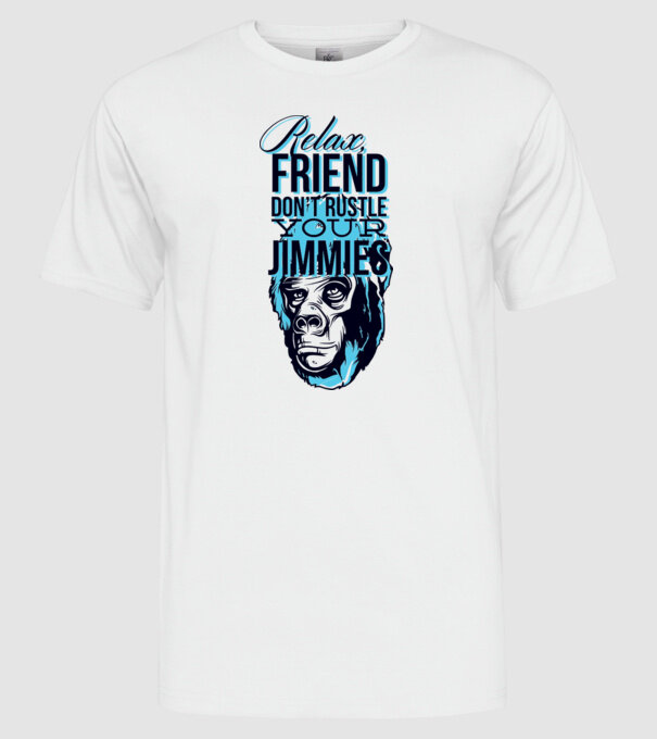 Relax Friend model alb pe tricou