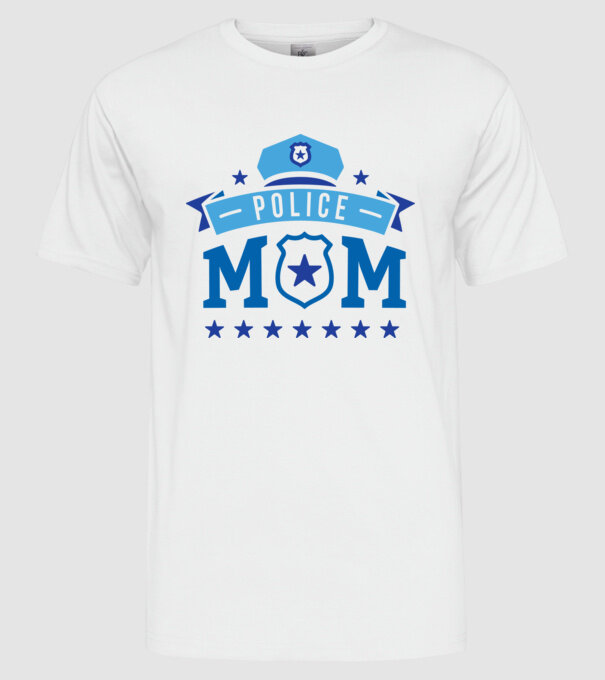 Mamă Polițist model alb pe tricou