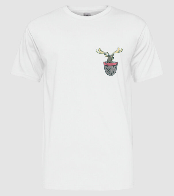 buzunar ren model alb pe tricou