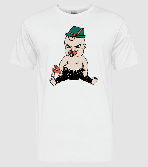 Bebe neastâmpărat model alb pe tricou
