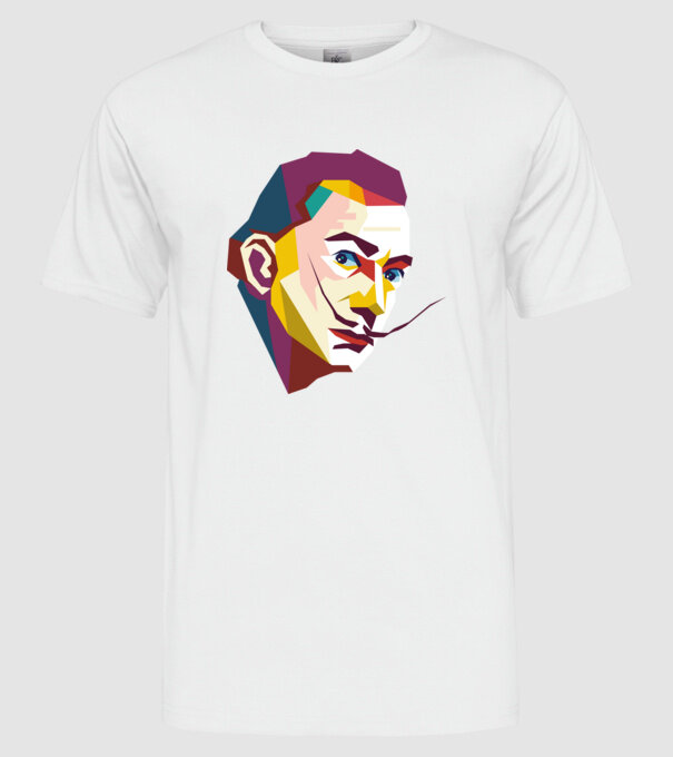Salvador Dali abstract model alb pe tricou