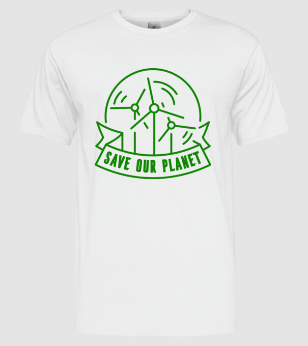 Save Our Planet - Ziua Pământului model alb pe tricou