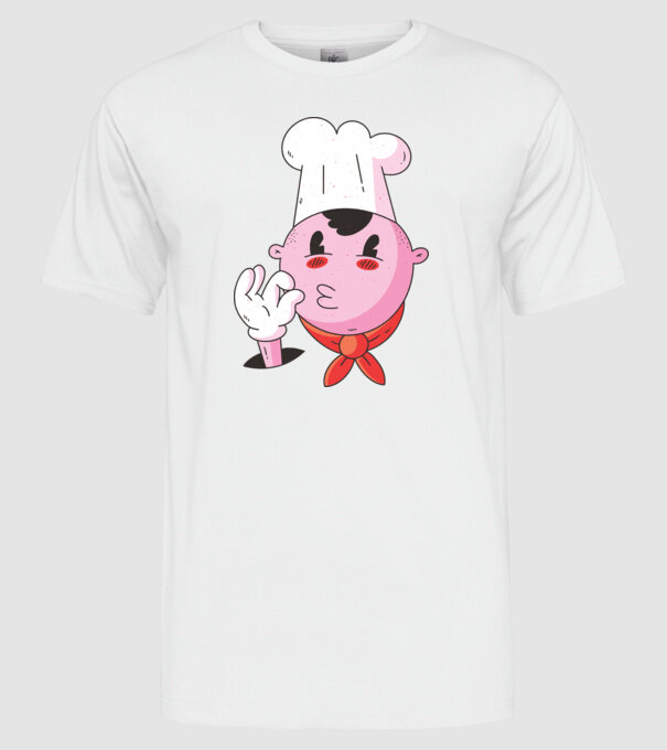 Degustare bucătar model alb pe tricou