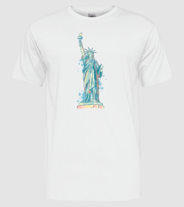 Statuia Libertății model alb pe tricou