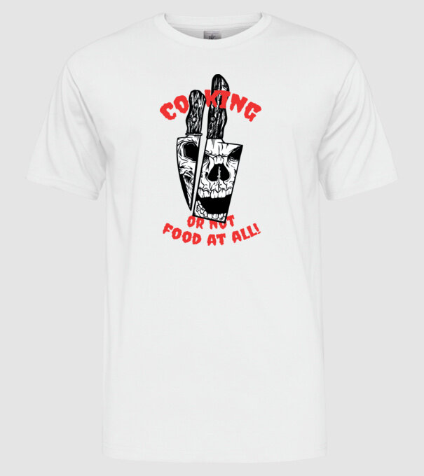 Cuțite de bucătar model alb pe tricou