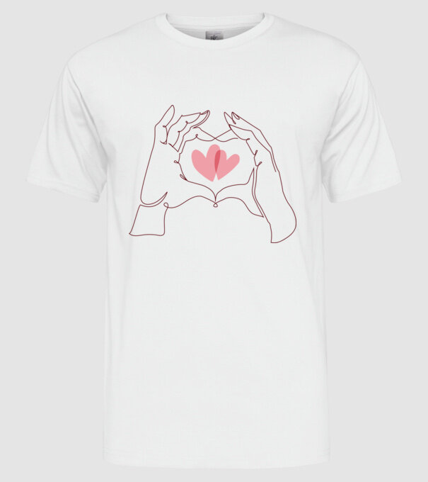 Dragoste Valentine inimă model alb pe tricou
