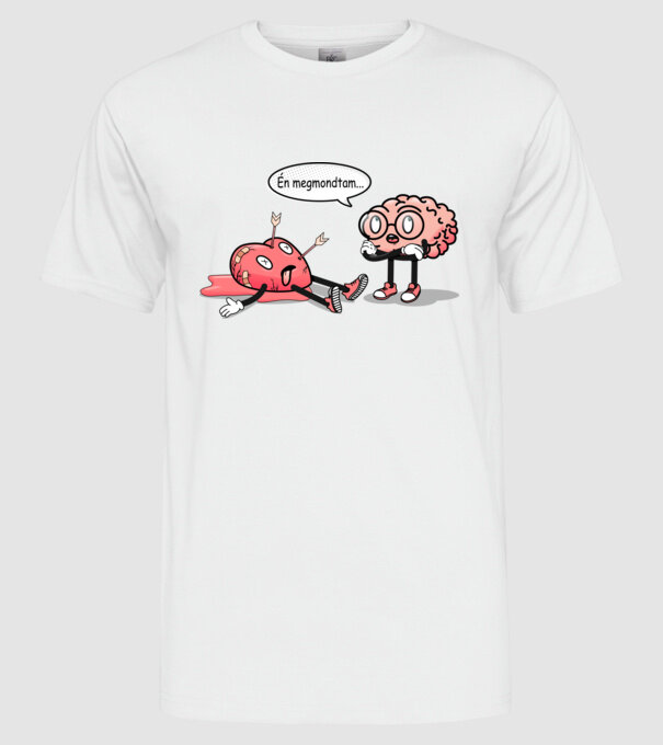 Inimă frântă - Terapie creier vs inimă model alb pe tricou