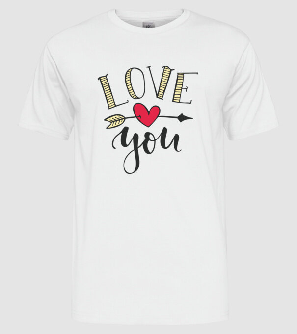 'Te iubesc tricou pentru Valentine''s Day' model alb pe tricou
