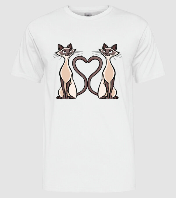 Pisicuțe Siameze model alb pe tricou