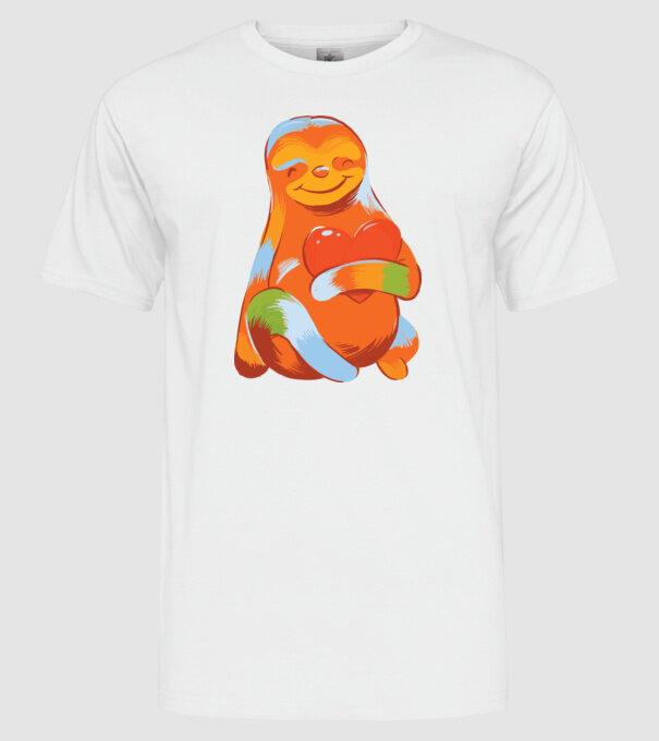 Leneș colorat model alb pe tricou