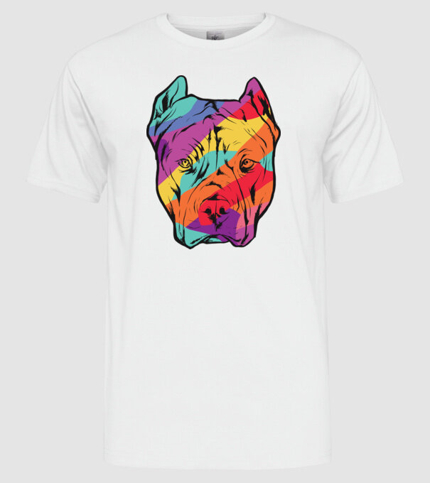 Cap colorat Pitbull model alb pe tricou