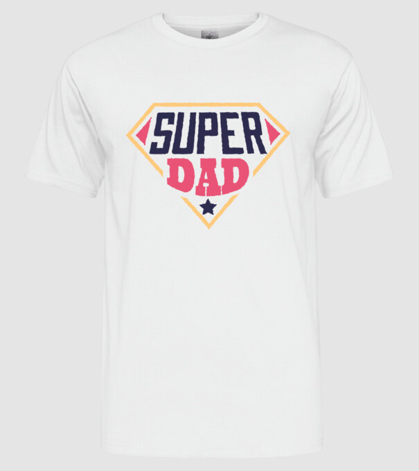 Super Tata model alb pe tricou