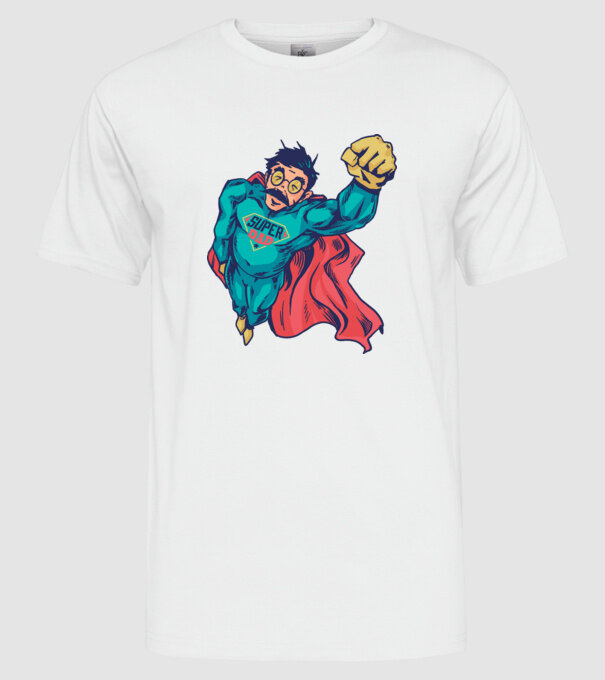 Super Tata model alb pe tricou