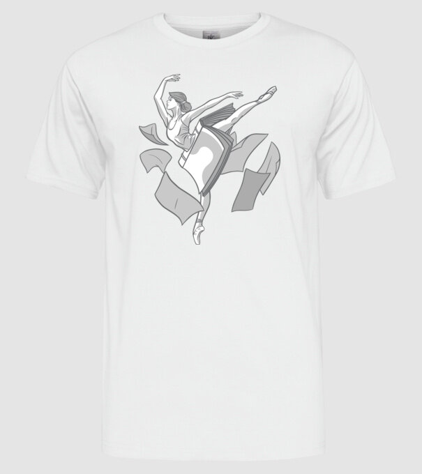 Balerină dansatoare model alb pe tricou