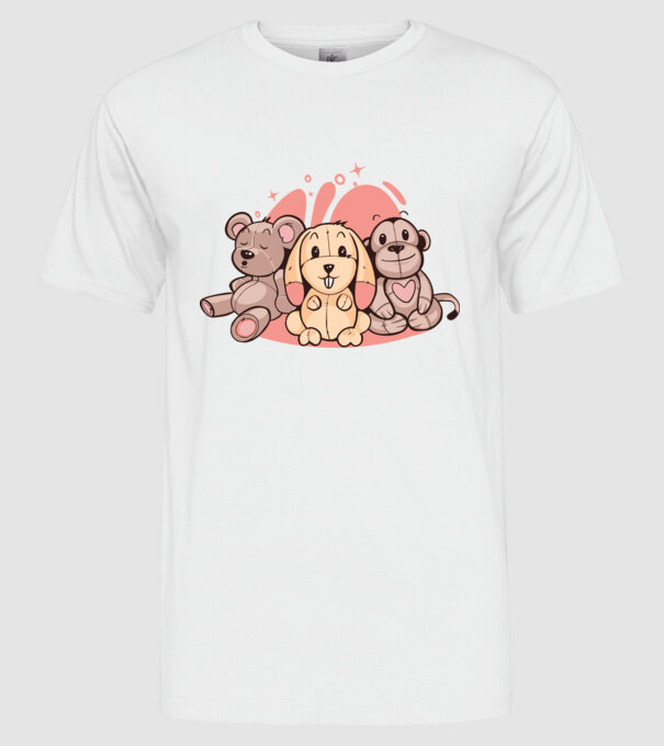 Animale Teddy model alb pe tricou