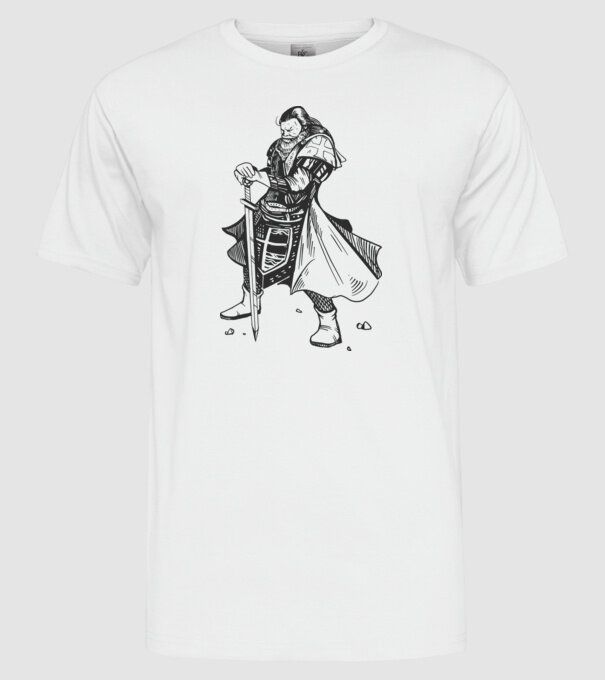Cavaler Templier model alb pe tricou