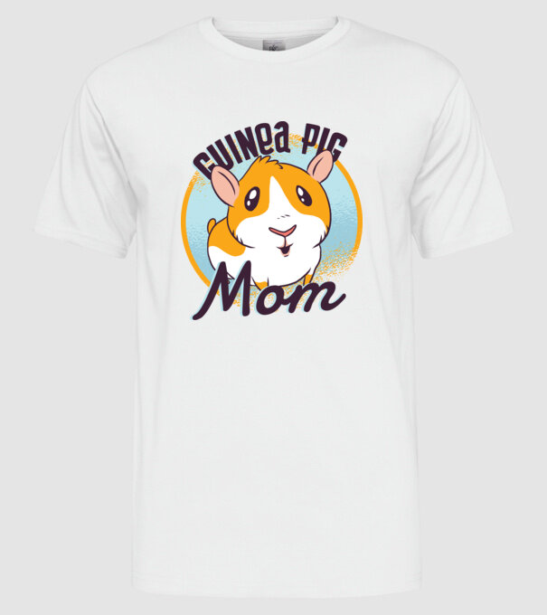 Mamă Porcușor de Guineea model alb pe tricou