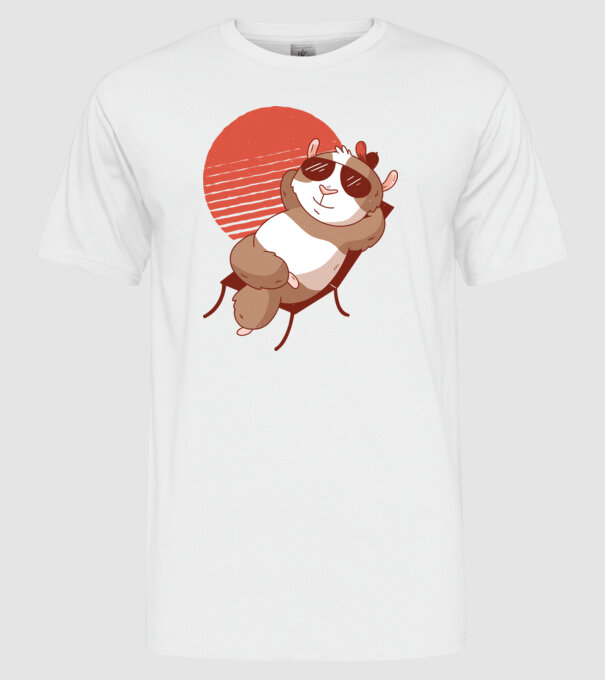 Porcușor de Guineea Relax model alb pe tricou
