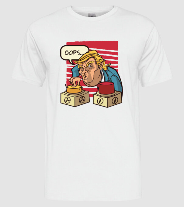 Trump Bombă nucleară model alb pe tricou
