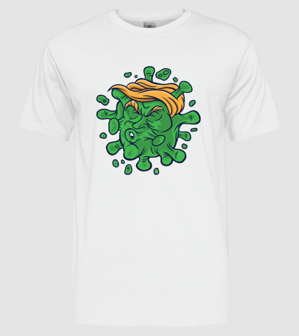 Covid Trump model alb pe tricou