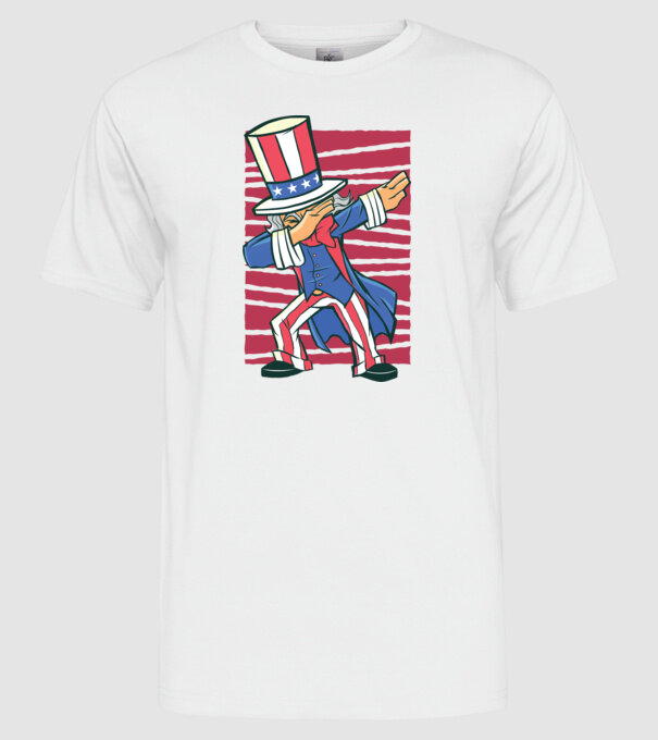 Uncle Sam DAB model alb pe tricou