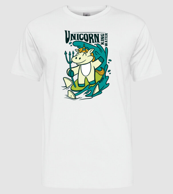 Unicorn regele apelor model alb pe tricou