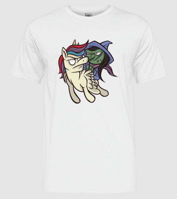 Unicorn vrăjitoare model alb pe tricou