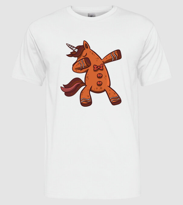 Unicorn turtă dulce DAB model alb pe tricou