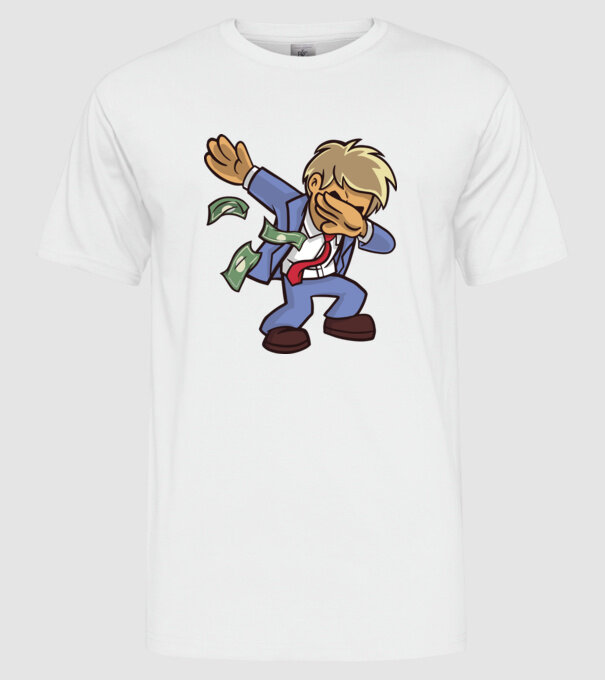 Om de afaceri DAB model alb pe tricou