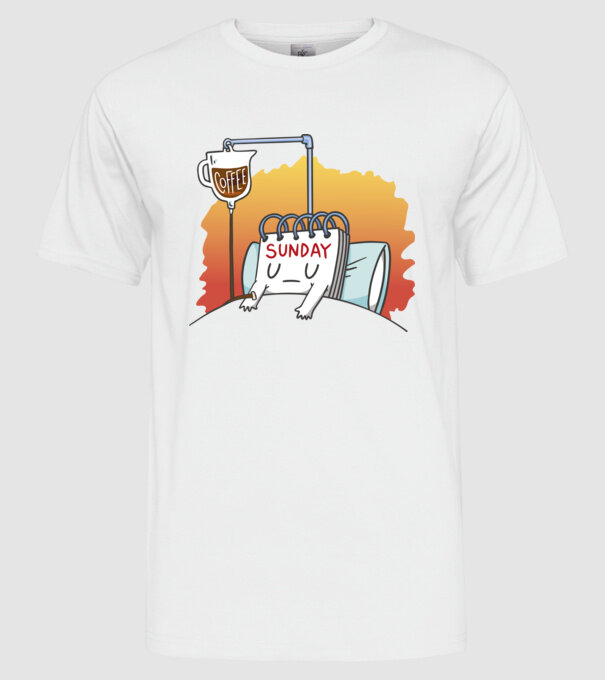 Oboseala de duminică model alb pe tricou