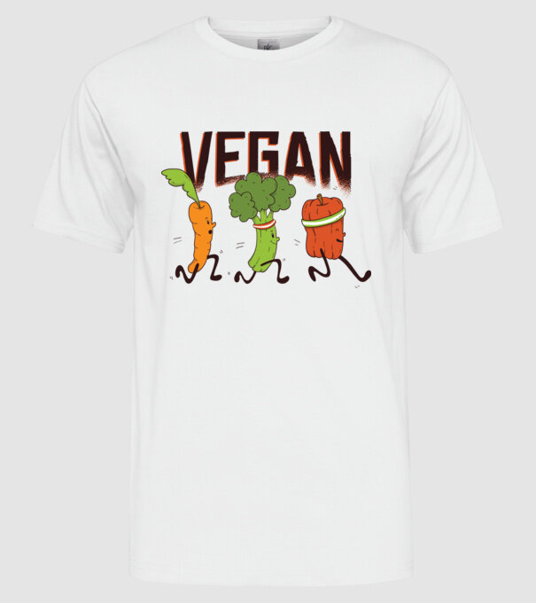 Legume vegan model alb pe tricou