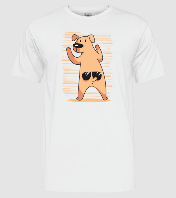 Tricou cu Câine amuzant model alb pe tricou
