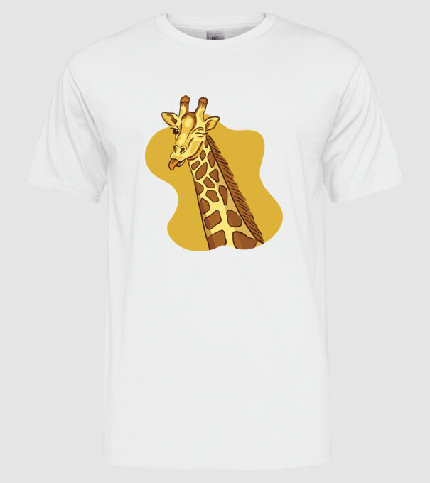 Girafă amuzantă model alb pe tricou