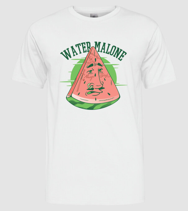 Water Malone model alb pe tricou