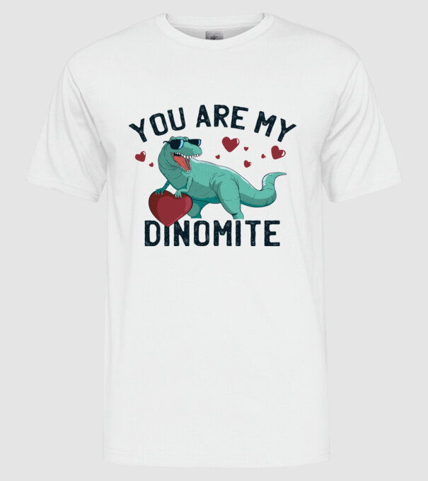 You are my Dinomite tricou cu dinozaur și inimă model alb pe tricou