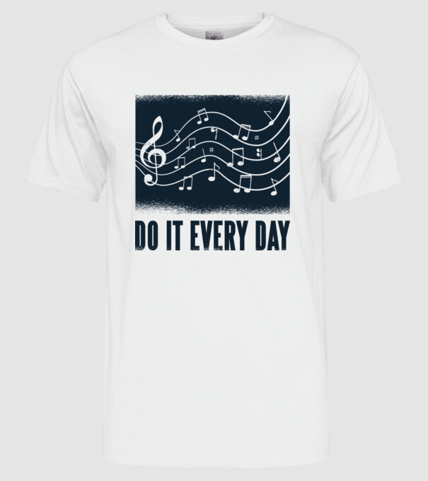 Note muzicale model alb pe tricou