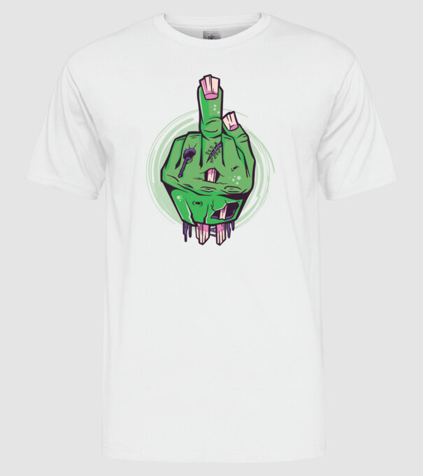 Mână Zombie model alb pe tricou