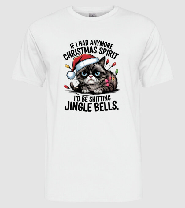 Christmas Spirit Grumpy Cat Alb model alb pe tricou