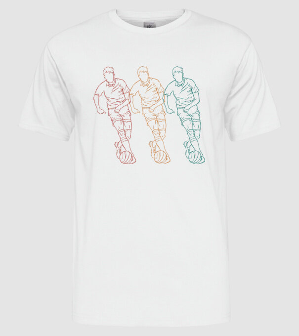Fotbalist Retro model alb pe tricou