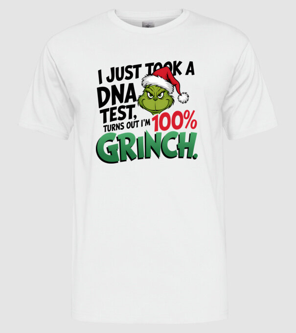 Grinch DNA test model alb pe tricou