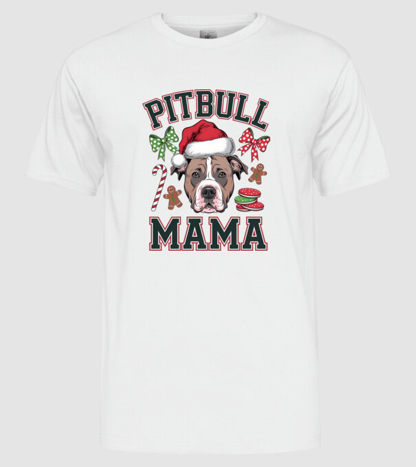 Pitbull Mama model alb pe tricou
