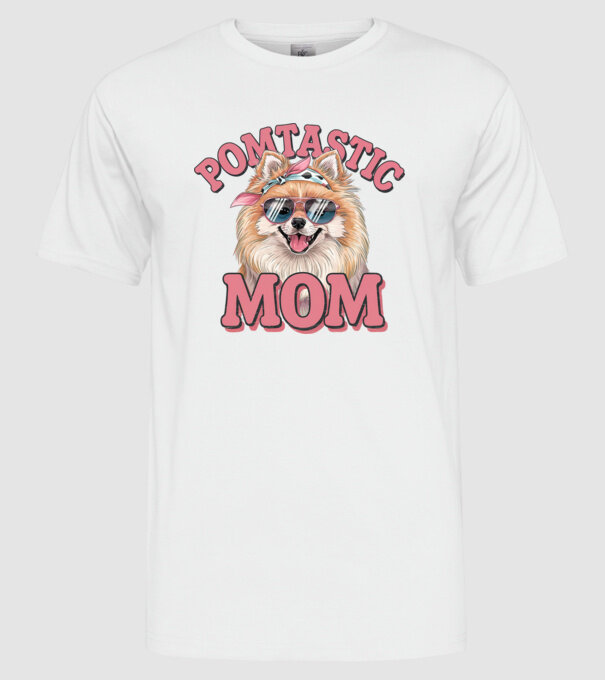 Pomtastic Mom model alb pe tricou