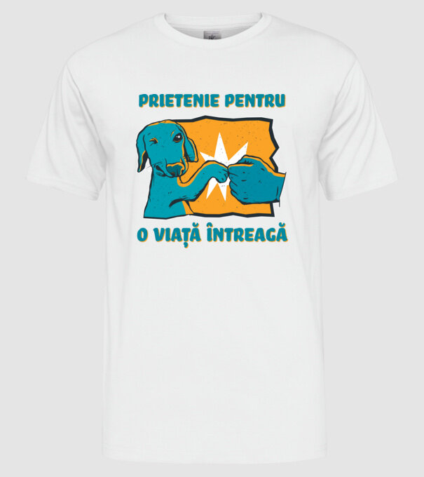 Prietenie pentru o viață întreagă model alb pe tricou