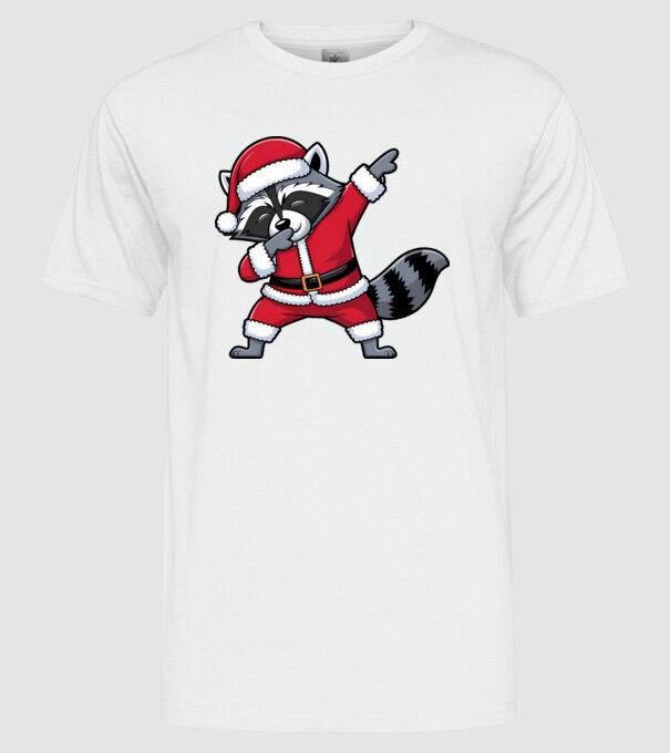 Raton Dab Xmas model alb pe tricou