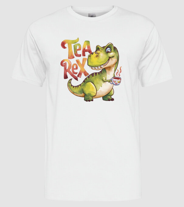 Tea Rex model alb pe tricou