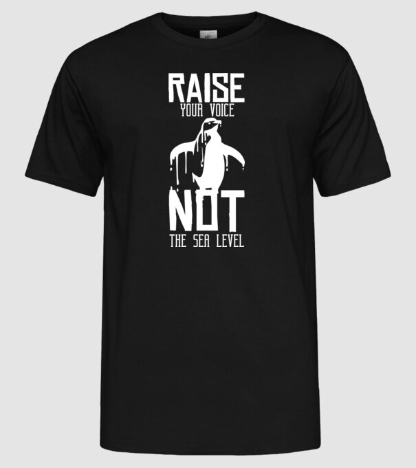 Ridică-ți vocea nu nivelul mării model negru pe tricou