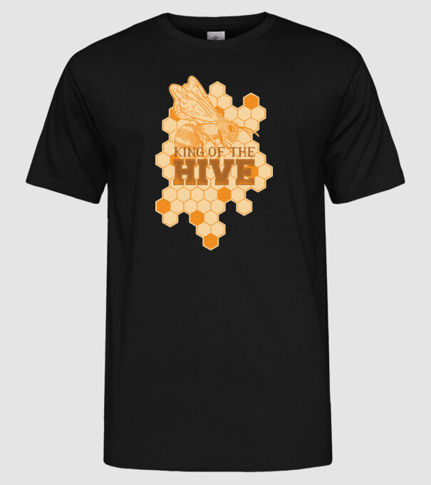 Regele stupului model negru pe tricou