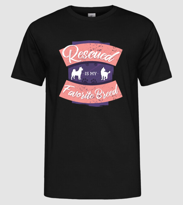 Rasa mea preferată este cea adoptată model negru pe tricou